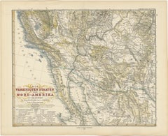 Antique Map of Part of the United States Including Lower California & Arizona