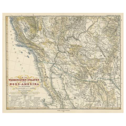 Antique Map of Part of the United States Including Lower California & Arizona