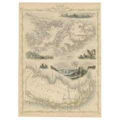 Antique Map of Patagonia and the Falkland Islands by Tallis '1851'