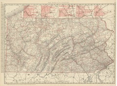 Antique Map of Pennsylvania, The Keystone State, Rand McNally, 1899