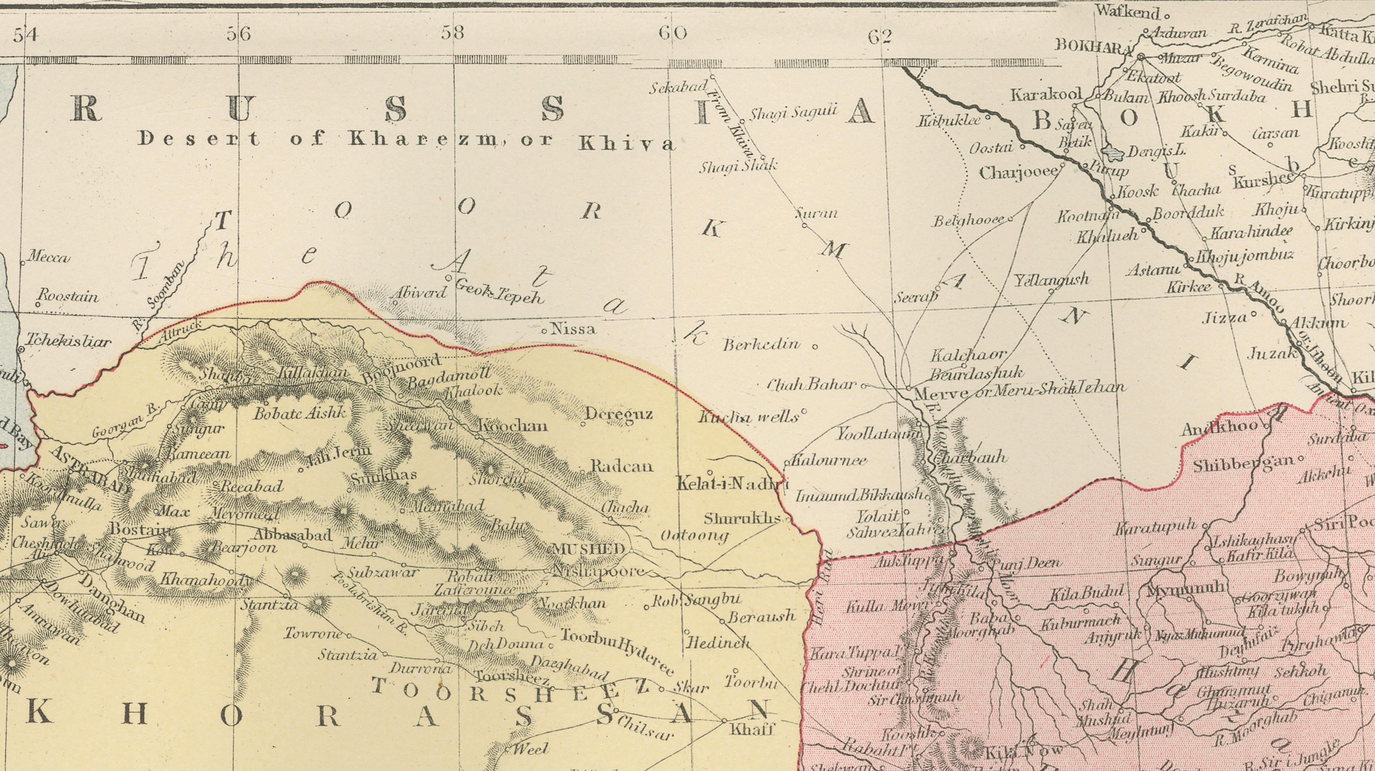 Antique Map of Persia, Afghanistan and Beloochistan – Black’s Atlas, 1884