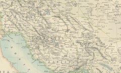 Antique Map of Persia and Afghanistan, 1903, with Delicate Pastel Borders