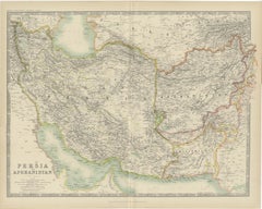 Antique Map of Persia and Afghanistan by Johnston '1909'