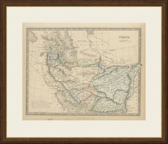 Antique Map of Persia and Afghanistan with Statistics, Philip, circa 1856