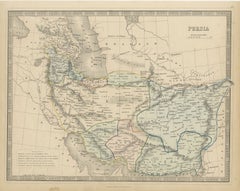 Antique Map of Persia and Afghanistan with Statistics, Philip, circa 1856
