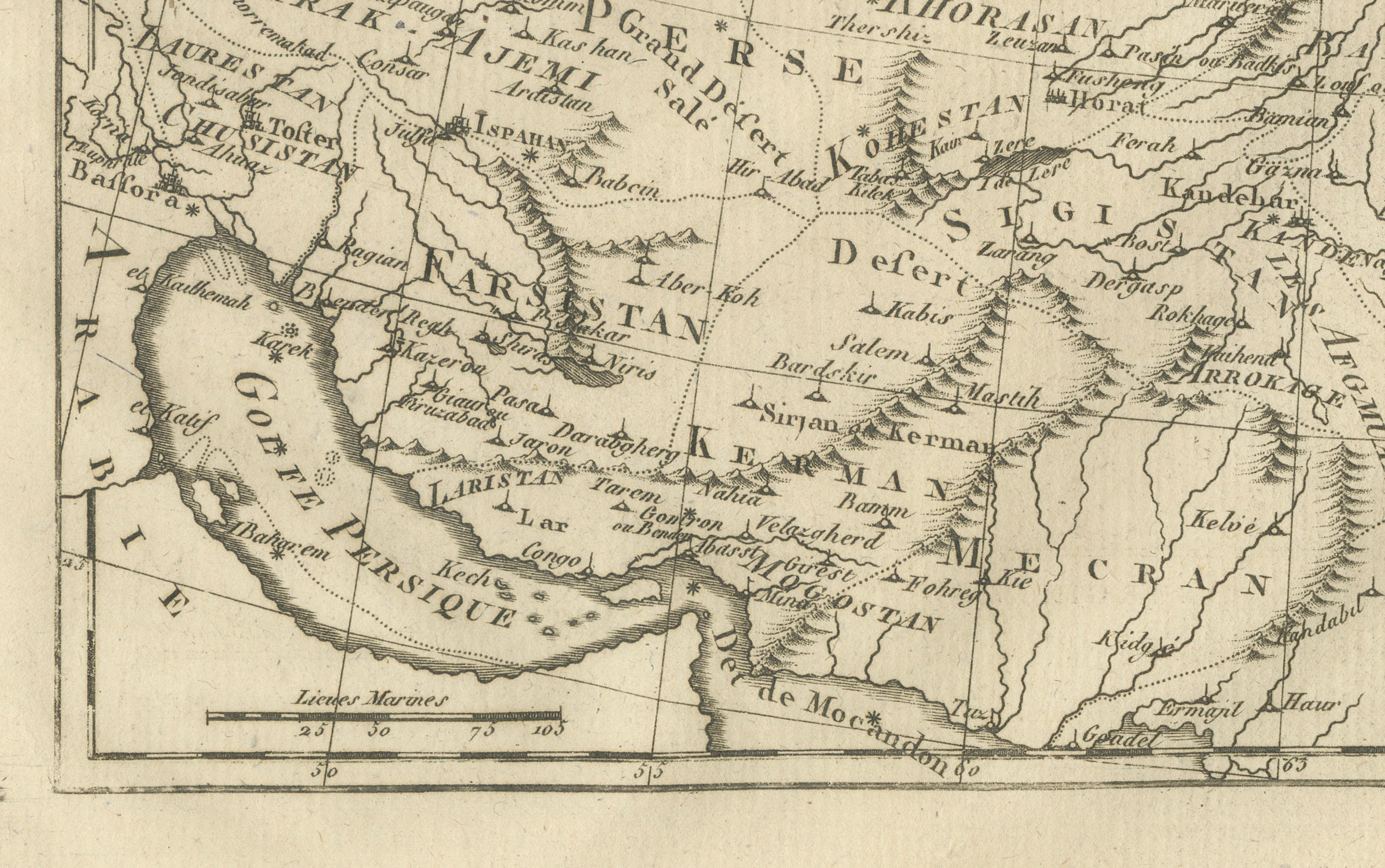 Antique Map of Persia and Georgia by Rigobert Bonne, Circa 1780