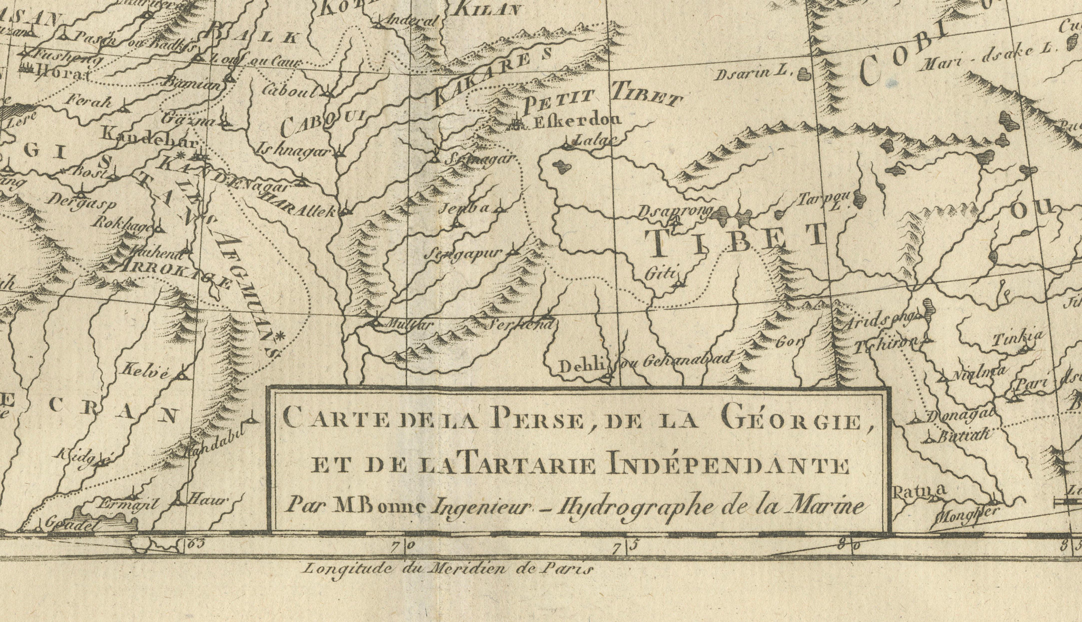 Antique Map of Persia and Georgia by Rigobert Bonne, Circa 1780