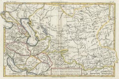 Antique Map of Persia, Georgia and Tartary by Bonne, Central Asia, c.1780