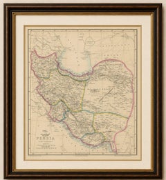 Antique Map of Persia Iran by Edward Weller for Weekly Dispatch Atlas, 1863