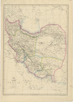 Antique Map of Persia Iran by Edward Weller for Weekly Dispatch Atlas, 1863