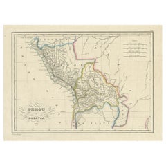 Carte ancienne du Pérou et de la Birmanie, 1836