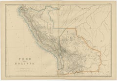 Antique Map of Peru and Bolivia by W. G. Blackie, 1859