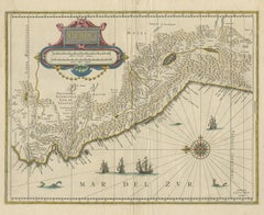 Antique Map of Peru in South America by Blaeu, circa 1645