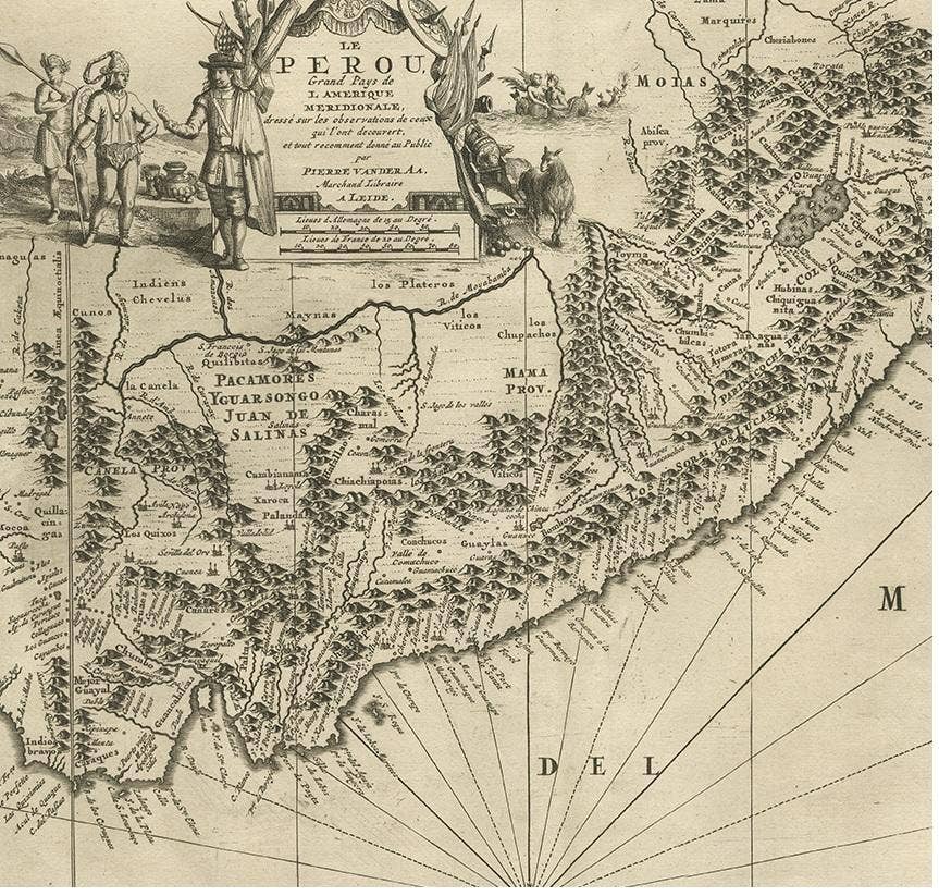 Antique Map of Peru by van der Aa, 'circa 1720'