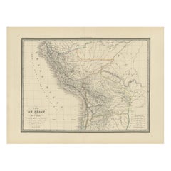 Carte ancienne du Pérou, de l'Équateur et de la Colombie-Britannique par Lapie, 1842