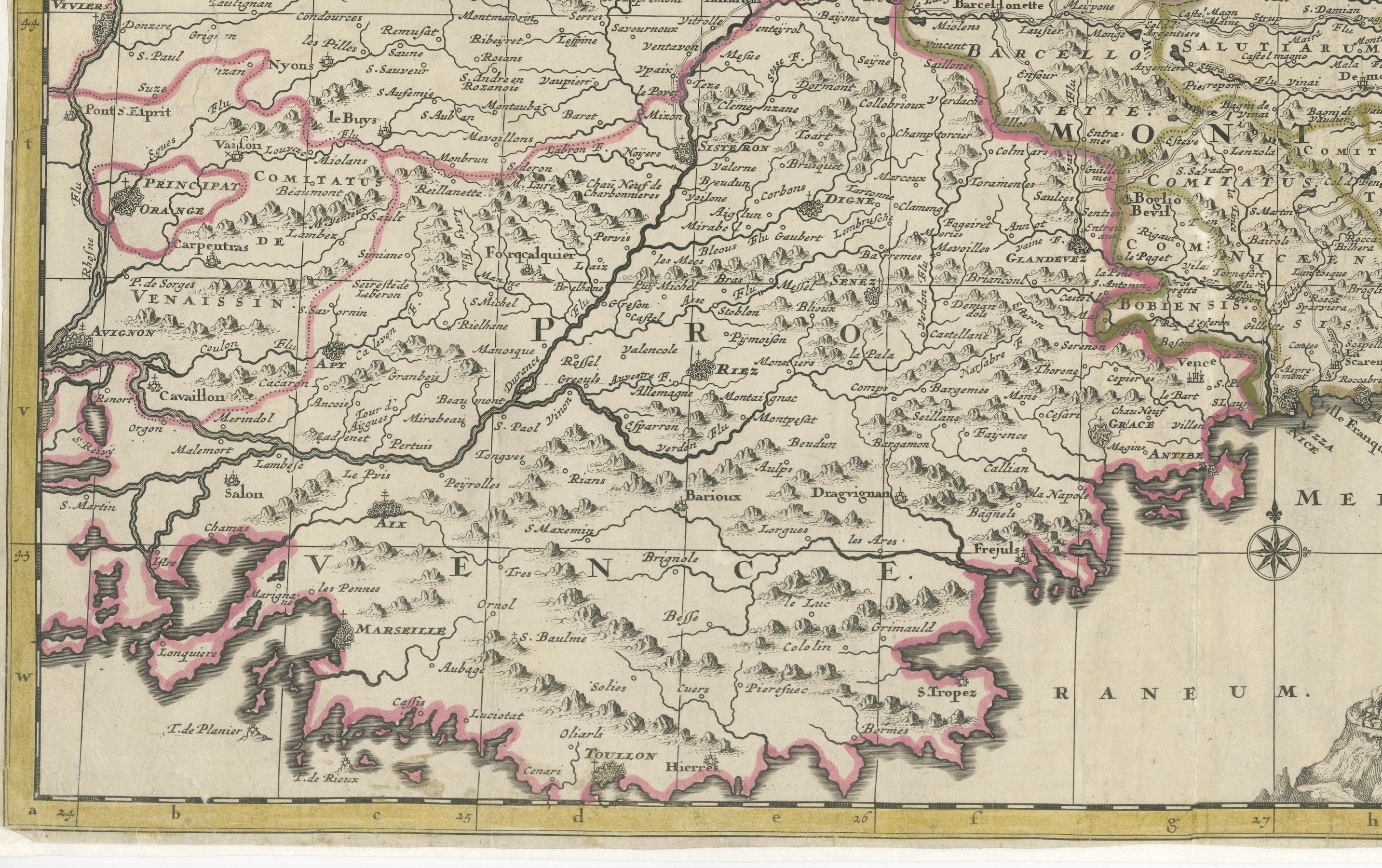 Antique Map of Piedmont, Savoy and Liguria by Justus Danckerts, Amsterdam c.1690 im Zustand „Gut“ im Angebot in Langweer, NL