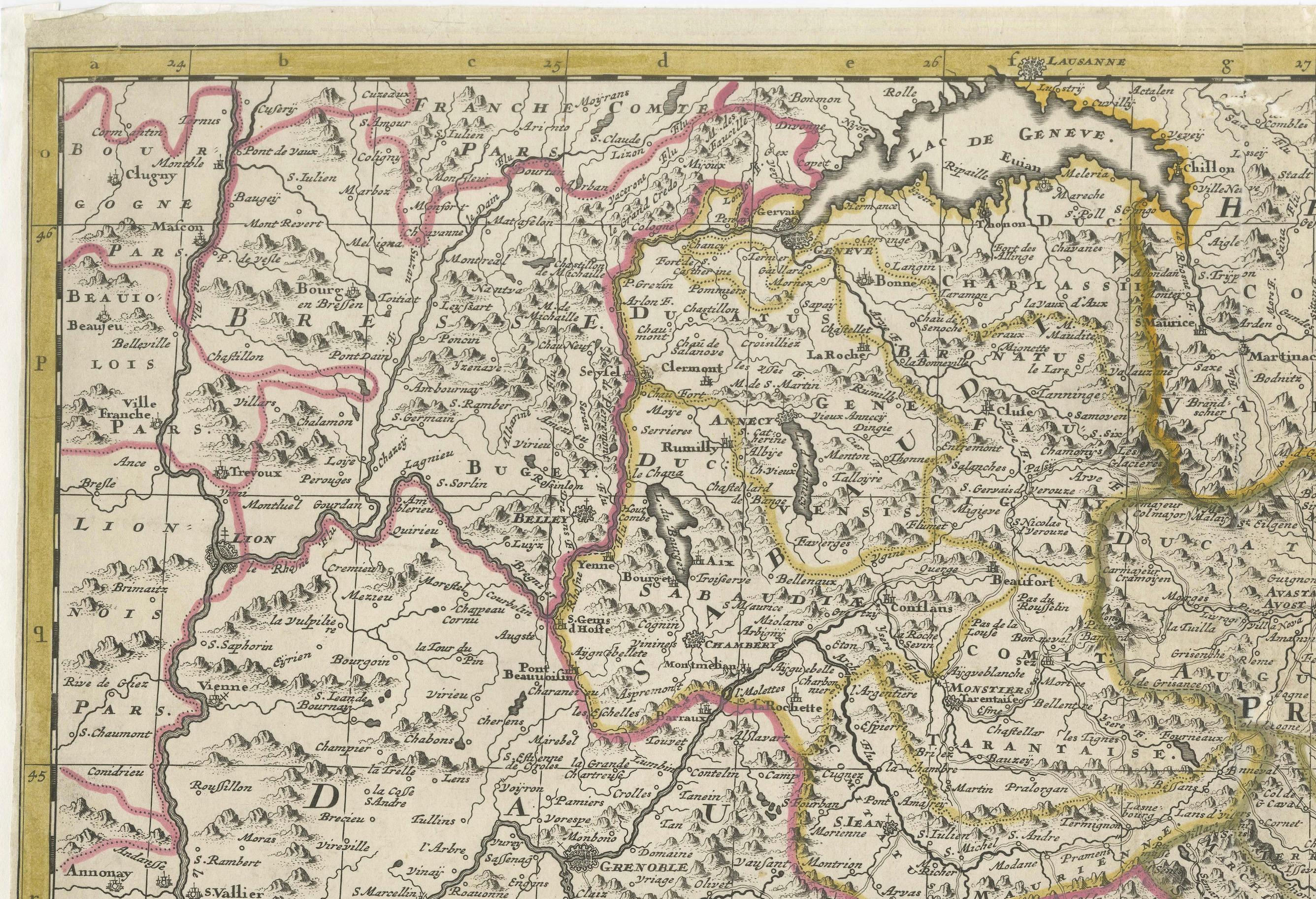 Antique Map of Piedmont, Savoy and Liguria by Justus Danckerts, Amsterdam c.1690 (17. Jahrhundert) im Angebot