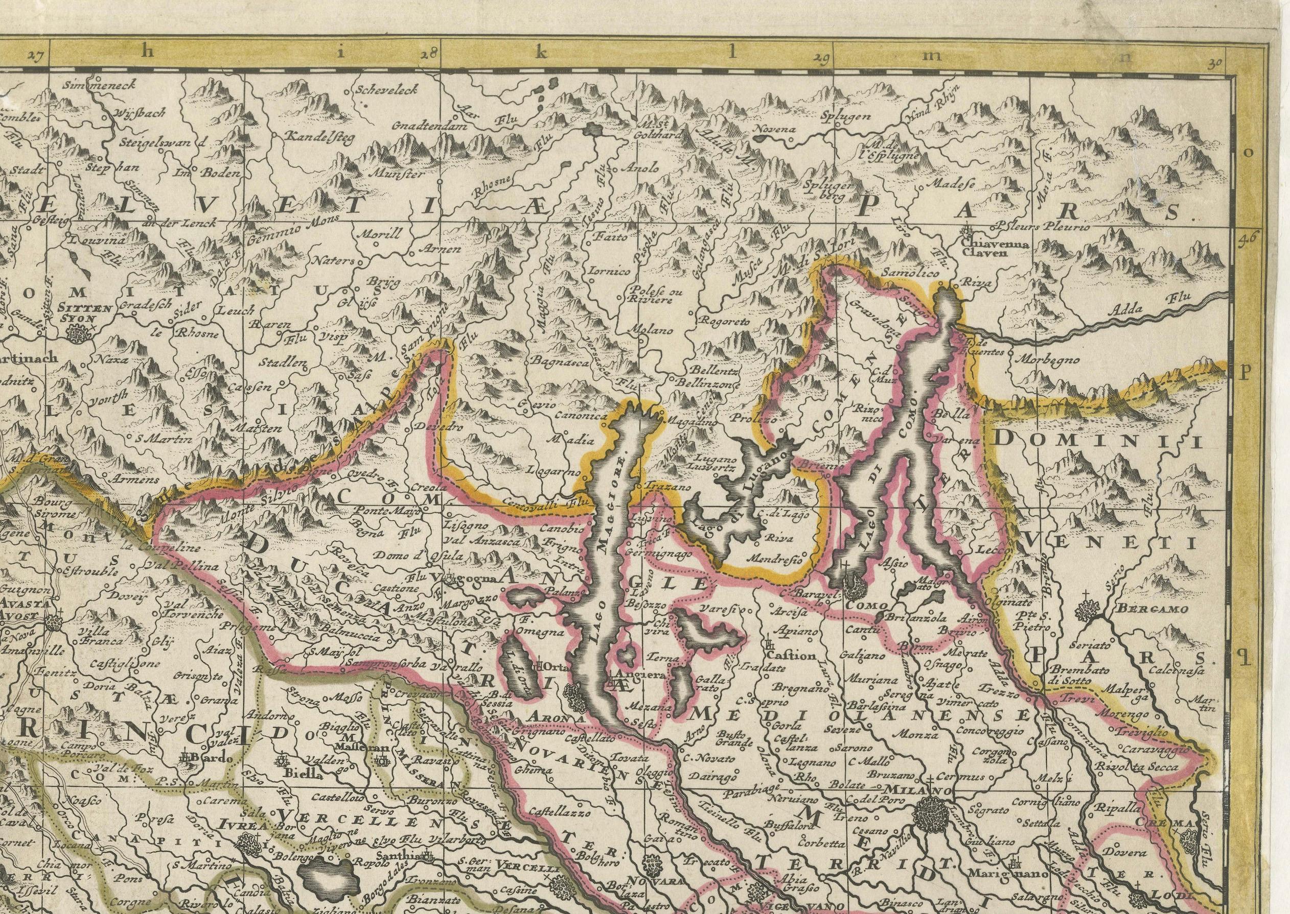 Antique Map of Piedmont, Savoy and Liguria by Justus Danckerts, Amsterdam c.1690 (Papier) im Angebot