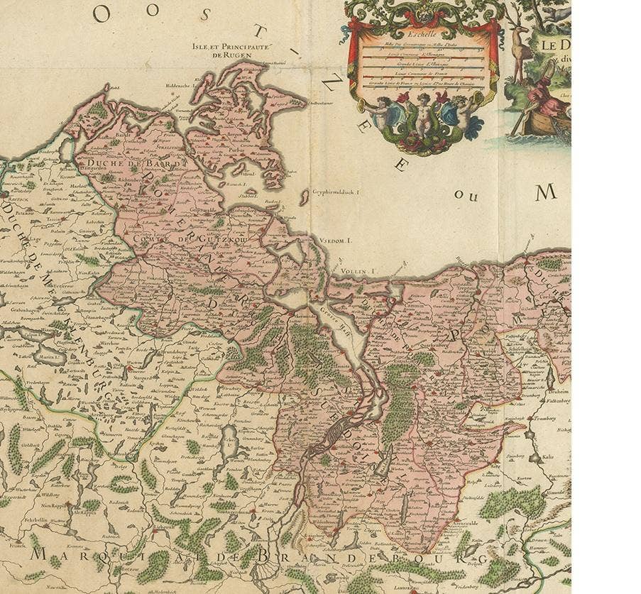 Original Hand-coloured Antique Map of Pomerania by Sanson '1684'