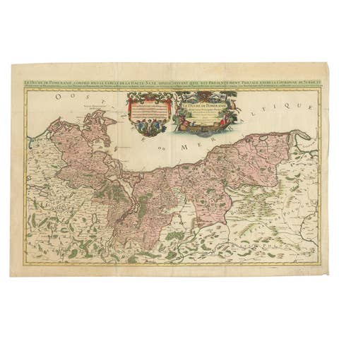 Original Hand-coloured Antique Map of Pomerania by Sanson '1684'