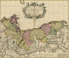 Map of the Duchy of Pomerania – Antique Engraving by P. Schenk Jr., c. 1750
