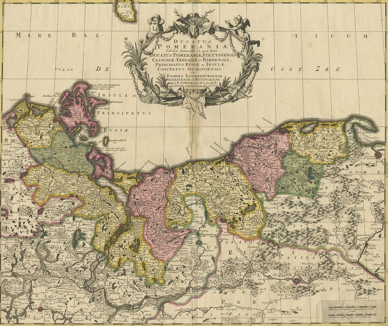 Antique Map of Pomerania by Schenk, circa 1750 For Sale at 1stDibs ...