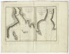 Antique Map of Port Pallisers & Kersmis by Cook, c.1781