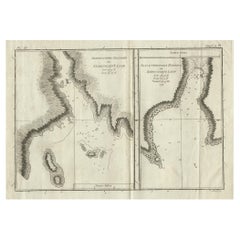 Carte ancienne de Port Pallisers & Kersmis par Cook, vers 1781