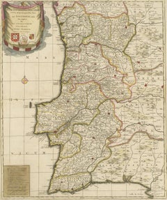 Antique Map of Portugal by P. Schenk, circa 1700