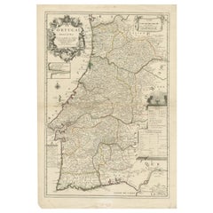 Antike Karte von Portugal von Placide, um 1700