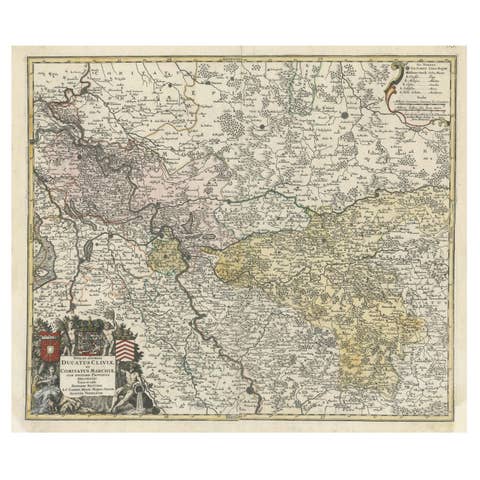 Antique Map of present-day North-Rhine Westphalia, Germany