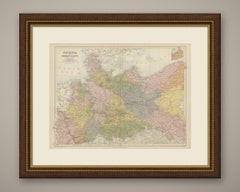 Antique Map of Prussia and the German States, North Sheet, Bartholomew, 1870