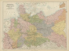 Antique Map of Prussia and the German States, North Sheet, Bartholomew, 1870