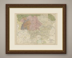 Antique Map of Prussia and the South German States, Black's General Atlas, 1870