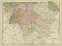 Antique Map of Prussia and the South German States, Black's General Atlas, 1870
