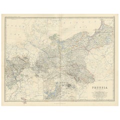 Antique Map of Prussia by A.K. Johnston, 1865
