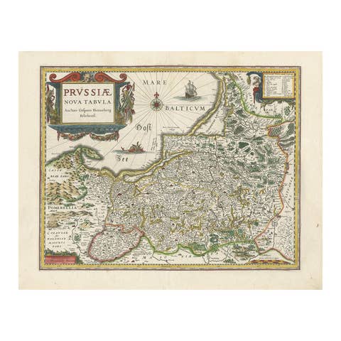 Antique Map of Prussia – Blaeu “Prussiae Nova Tabula”, c.1635