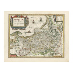 Antique Map of Prussia by Blaeu, circa 1635