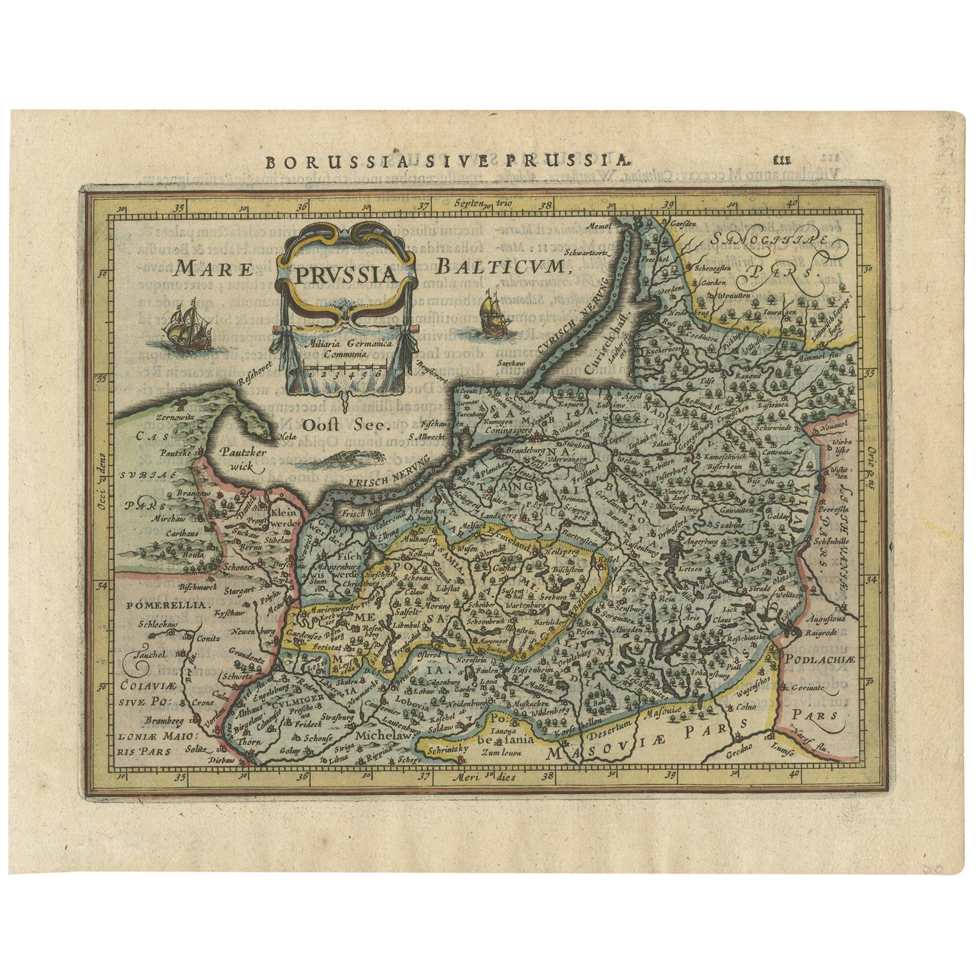 Antique Map of Prussia by Janssonius, 1628