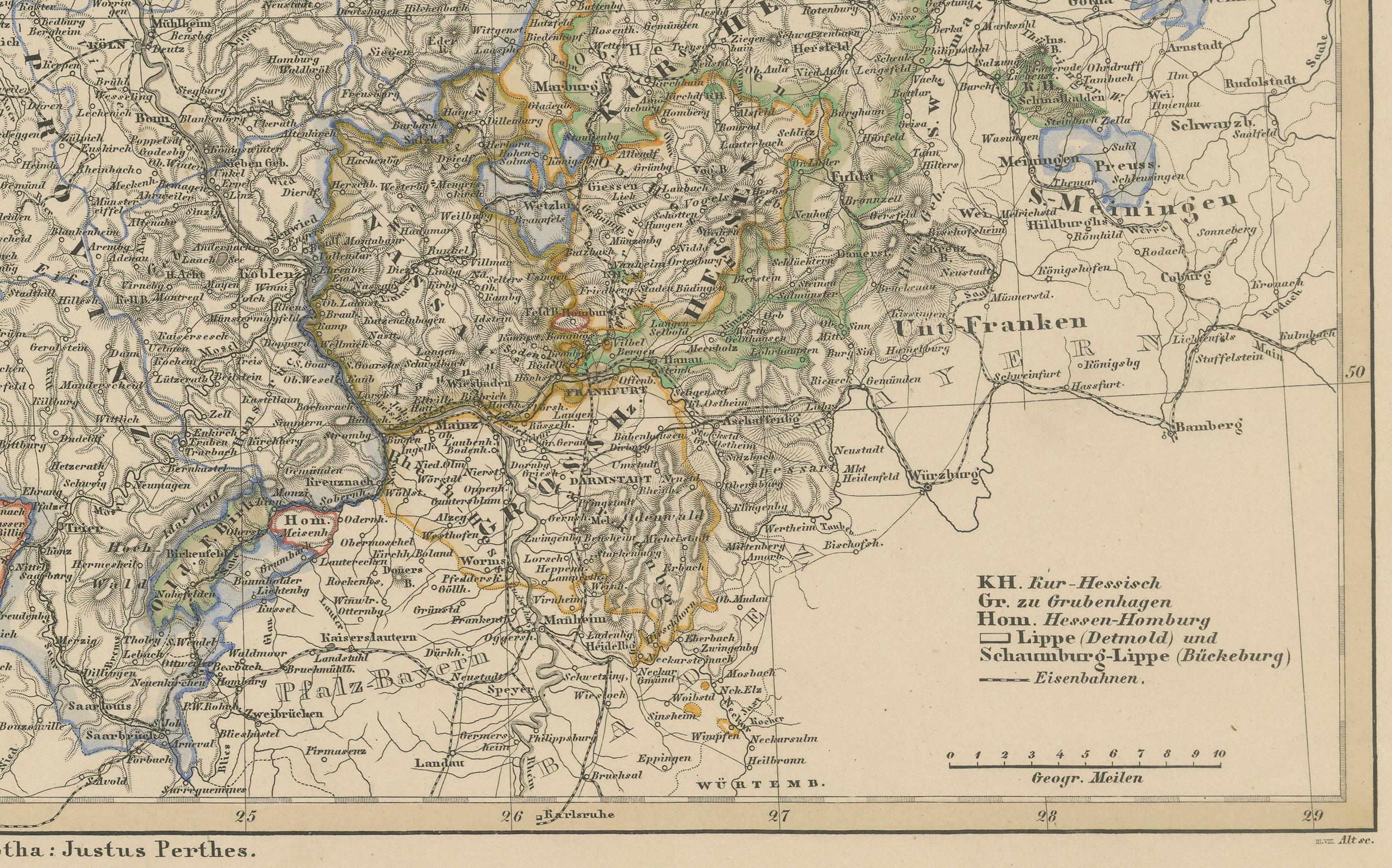 Allemand Carte ancienne de la Prusse, du Hanover, des Pays-Bas et de la Belgique - 1858 en vente