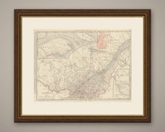 Antique Map of Quebec, with Gaspé Inset, Rand McNally, 1899
