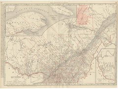 Antique Map of Quebec, with Gaspé Inset, Rand McNally, 1899