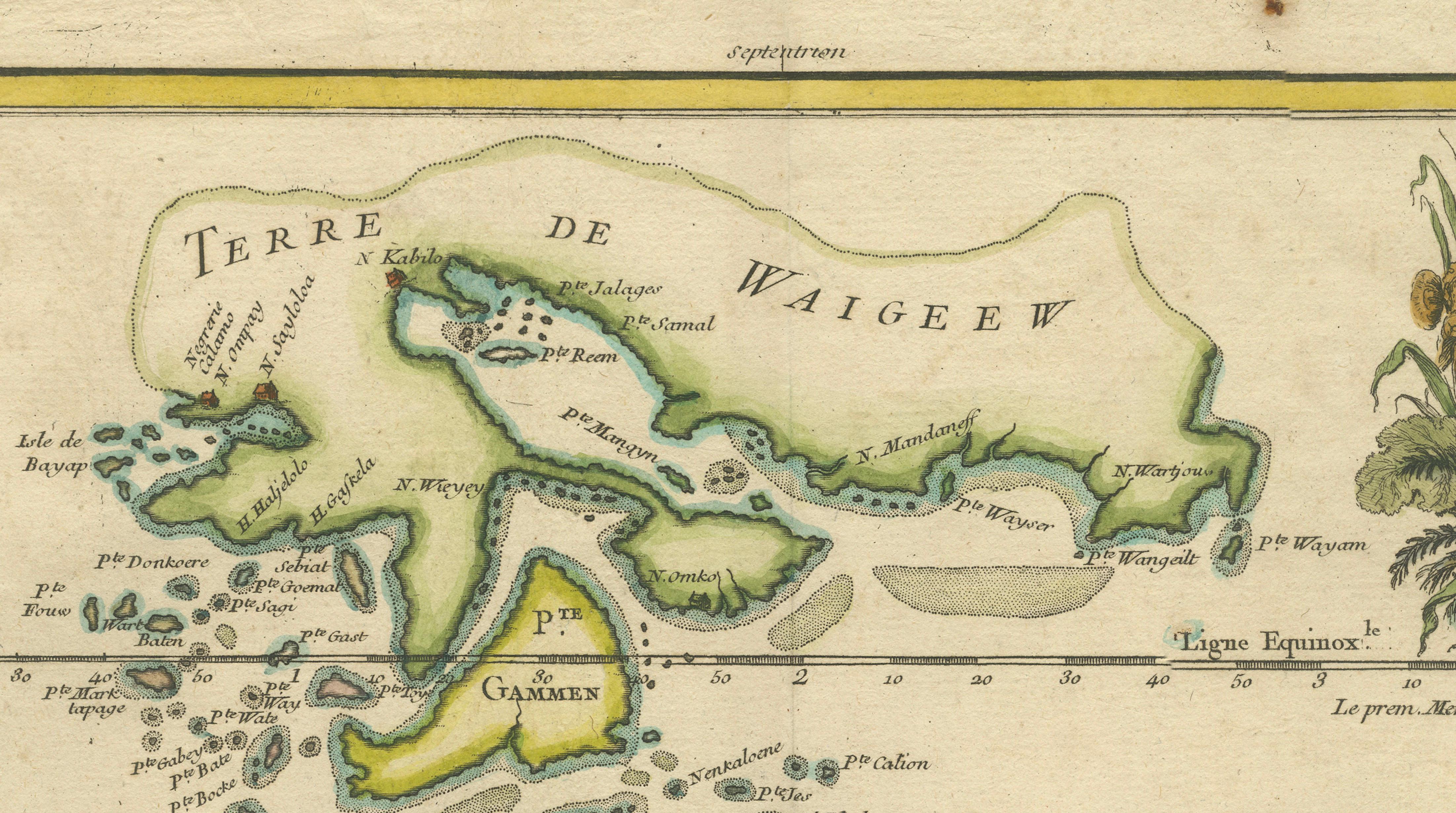 Antique Map of Raja Ampat and New Guinea, Bellin, Papuan Islands c.1749
