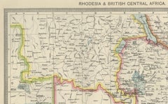 Antique Map of Rhodesia & British Central Africa – Published by Philip, 1895