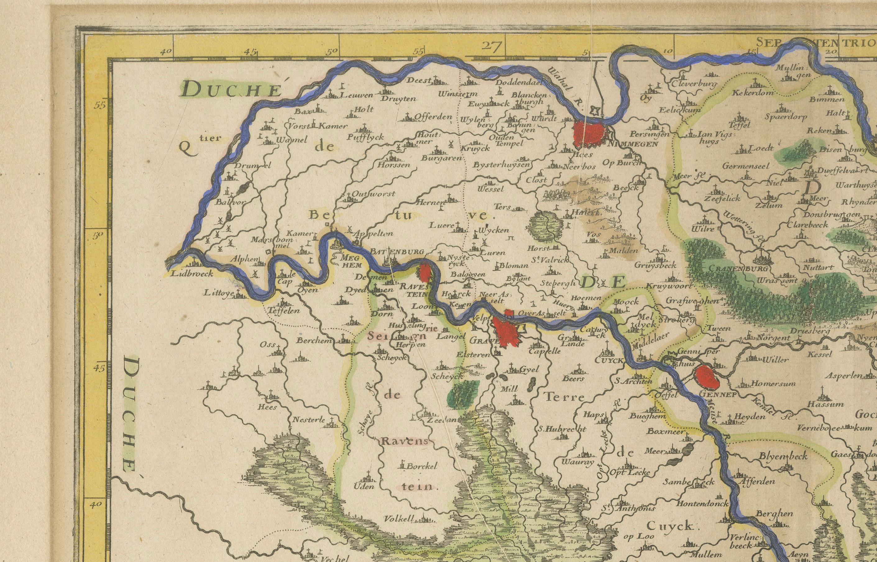 Antike Karte von Roermond und dem Herzogtum Geldern von Sanson - handkoloriert, ca. 1667 (Französisch) im Angebot