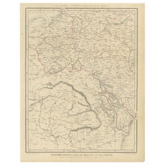 Carte ancienne de la Russie, de la Baltice à la mer noire par Sharpe, 1849
