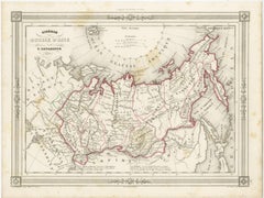 Antique Map of Russia in Asia and Siberia, with Frame Style Border