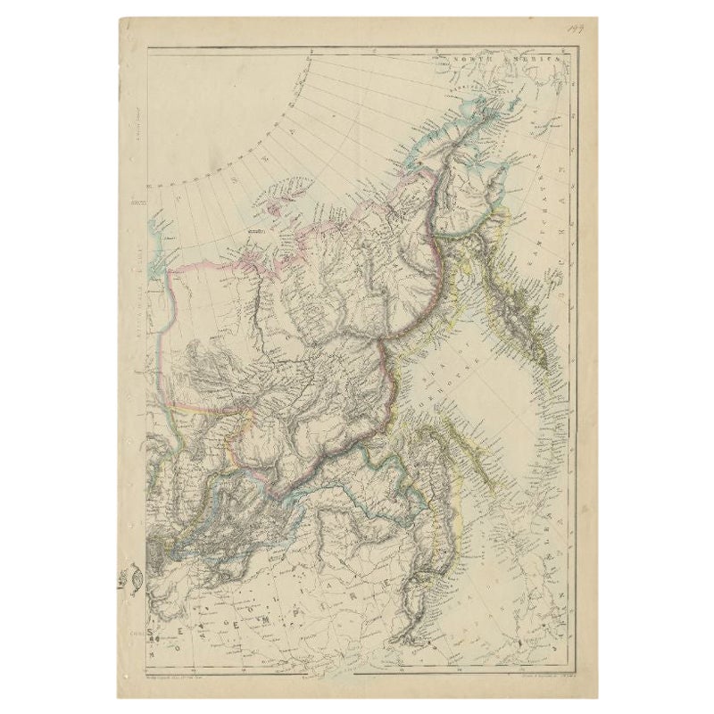 Antique Map of Russia in Asia by Lowry, c.1865