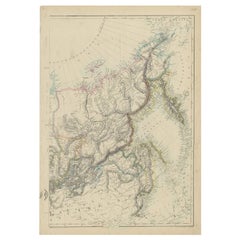 Antique Map of Russia in Asia by Lowry, c.1865