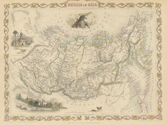 Antike Karte von Russland in Asien von Tallis, „1851“